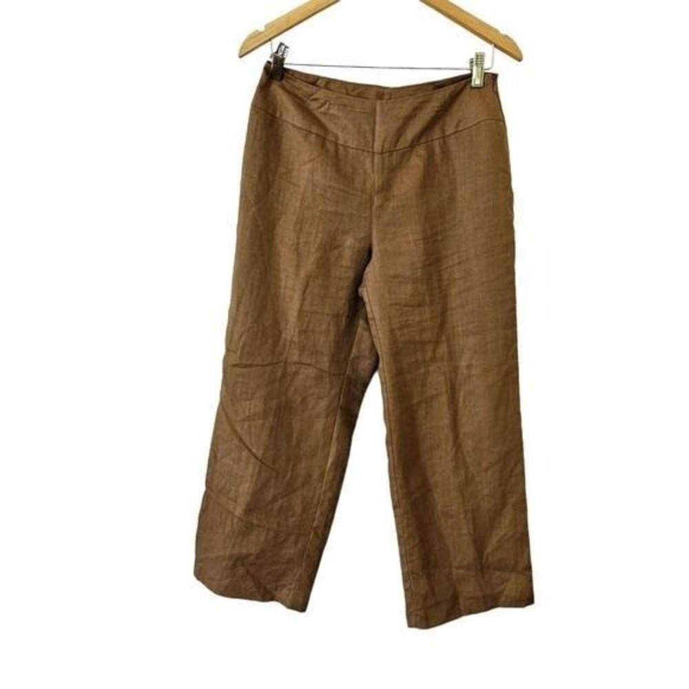Vintage Linen Cropped‎ Pants Slacks Irish Linen Size 6 Nikki Valenti